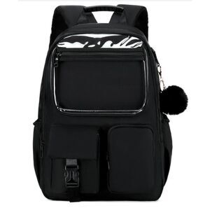 Kids Backpack Laptop Boys Black Bag Heavy-Duty PVC, , Fits 15.6” Laptop